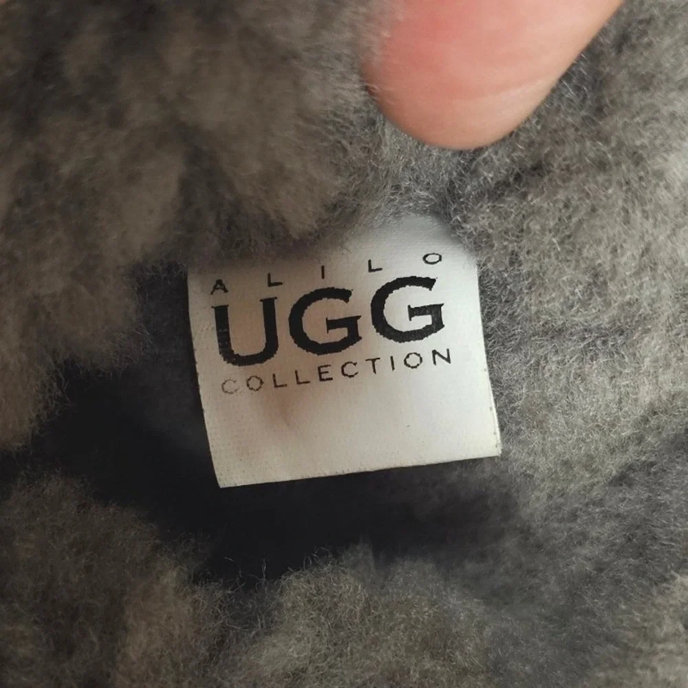 Alilo UGG Collection Brown Suede Shearling Lined Mid Calf Winter Boots‎